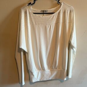 Vince Cream Ribbed Women's Sweatshirt